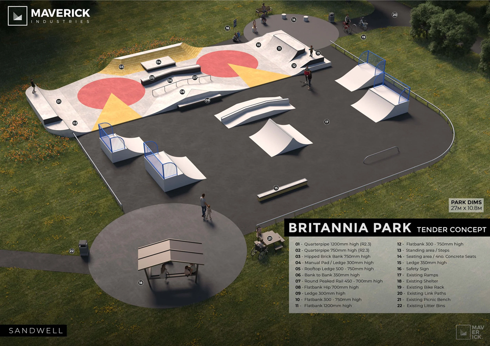 Britannia park skatepark concept design