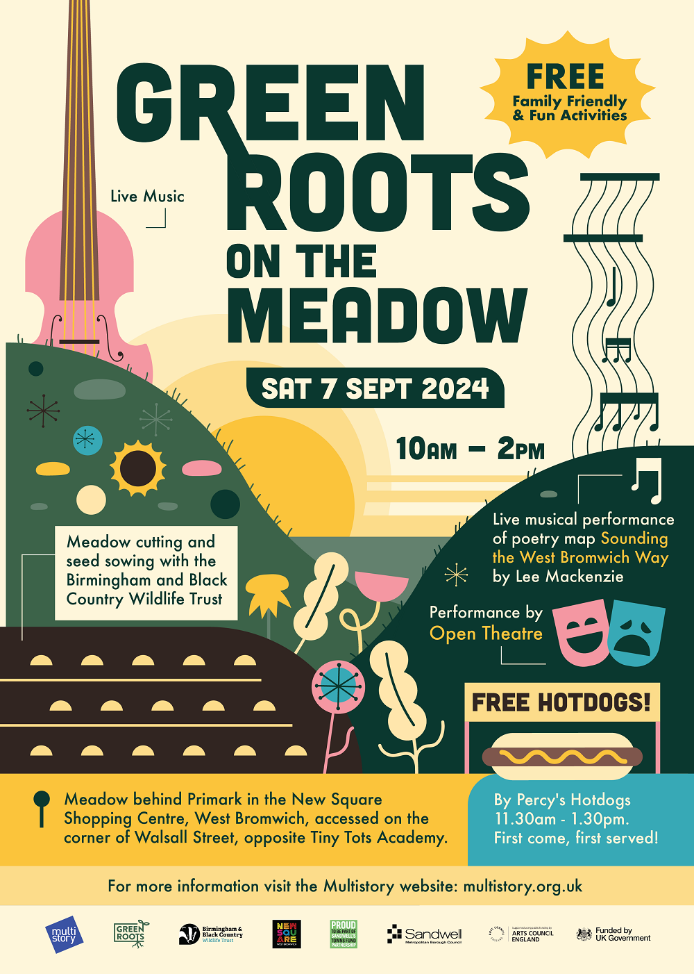 Green roots meadow poster for the event on 7 September 2024