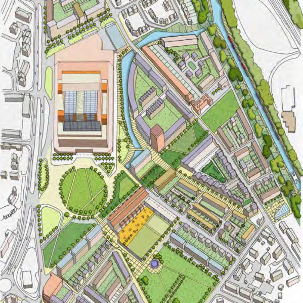 Artist design of masterplan area