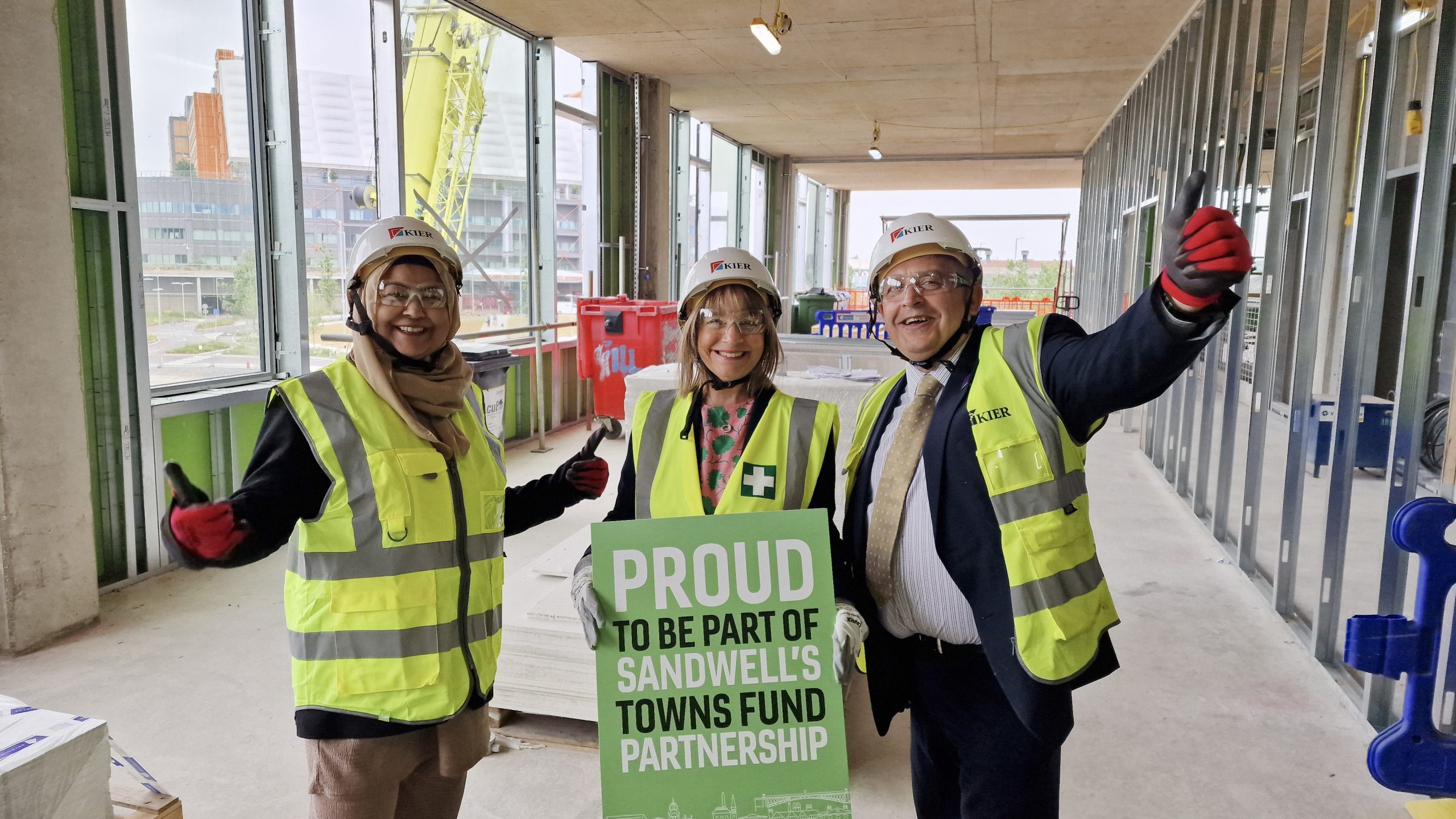 Sandwell Council Cabinet Member for Education and Skills Councillor Syeda Khatun, Principal of The Sandwell Colleges Lisa Capper MBE and Sandwell Council Cabinet Member for Regeneration and Infrastructure Councillor Peter Hughes