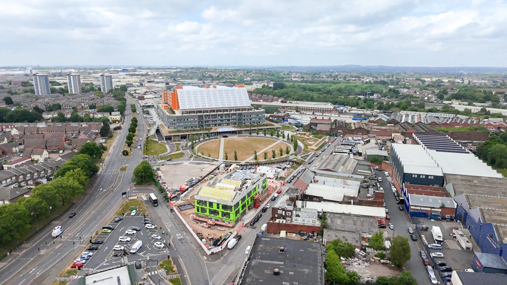 Photo of the new learning campus being constructed