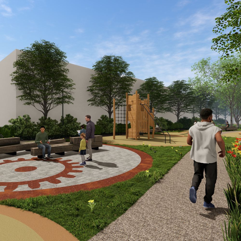 CGI of new public space in Tipton town centre