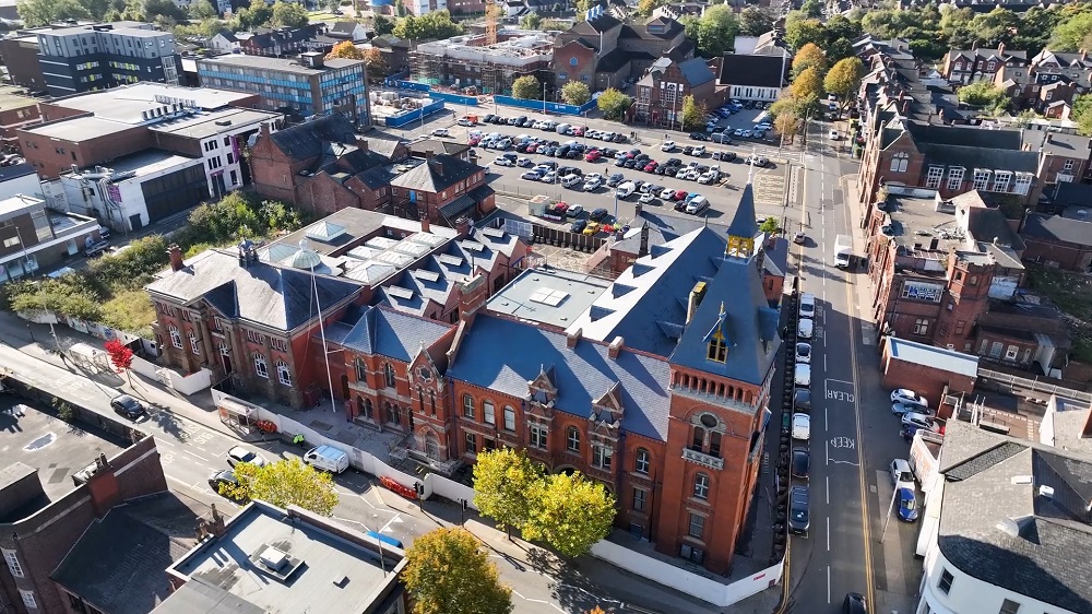 Drone image of West bromwich town hall