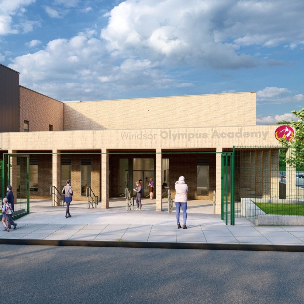 CGI of Windsor olympus academy entrance